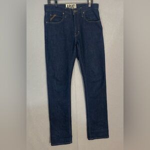 Ariat M1 Dark Wash Blue Denim Jeans Mens 33x36 Vintage Straight Leg Western Wear